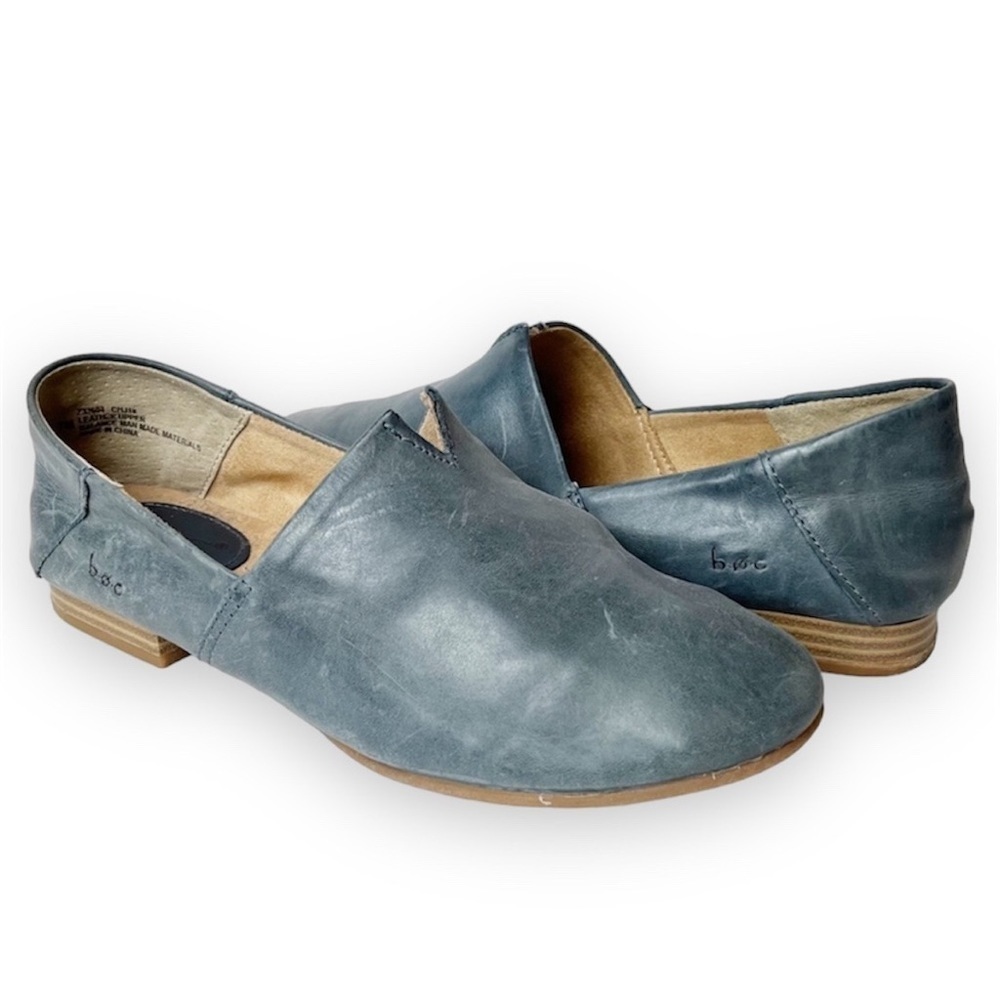 b.o.c. Suree Loafers 7M slate blue leather flats minimalist contemporary shoes